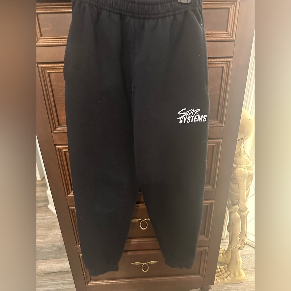 Girls youth size Large Jerzees Nublend black Star System Joggers